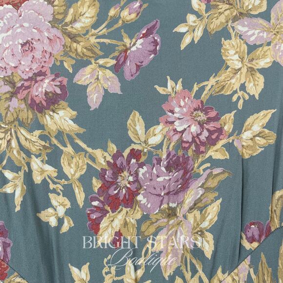 Super Rare Floral Maxi Dress ALT ASO Phoebe Buffay Friends Green Sleeveless VTG - Picture 7 of 10